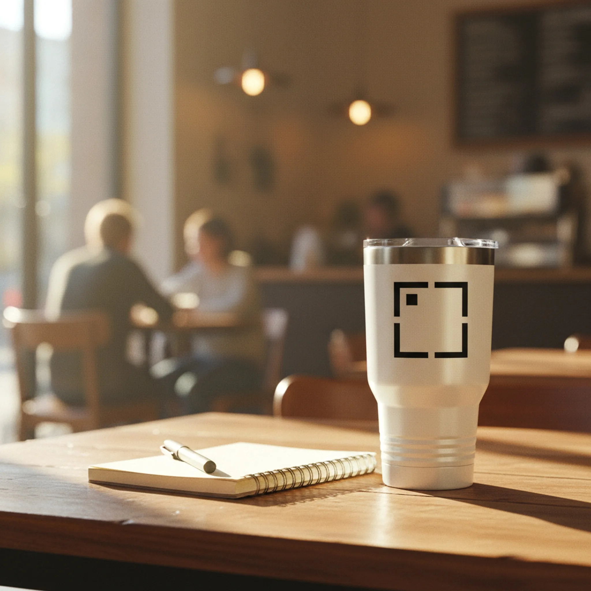 Hauld output: Tumbler in a cafe table scene